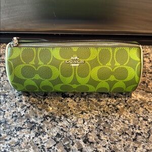 Coach Green Signature Pencil Case